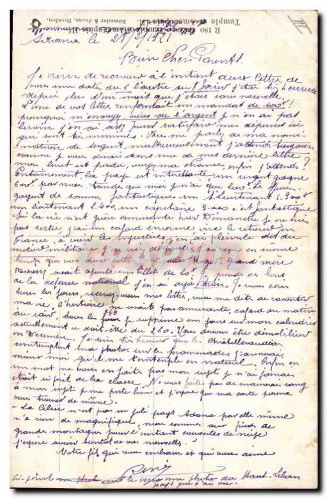Templo de Luxor — Editor: C. Winkler — Número de série: 150 - Verso