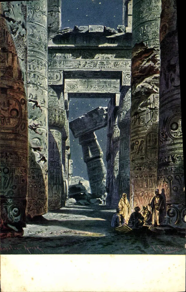 Templo egípcio — Noite — Editor Aegypten II, n°5 - Frente