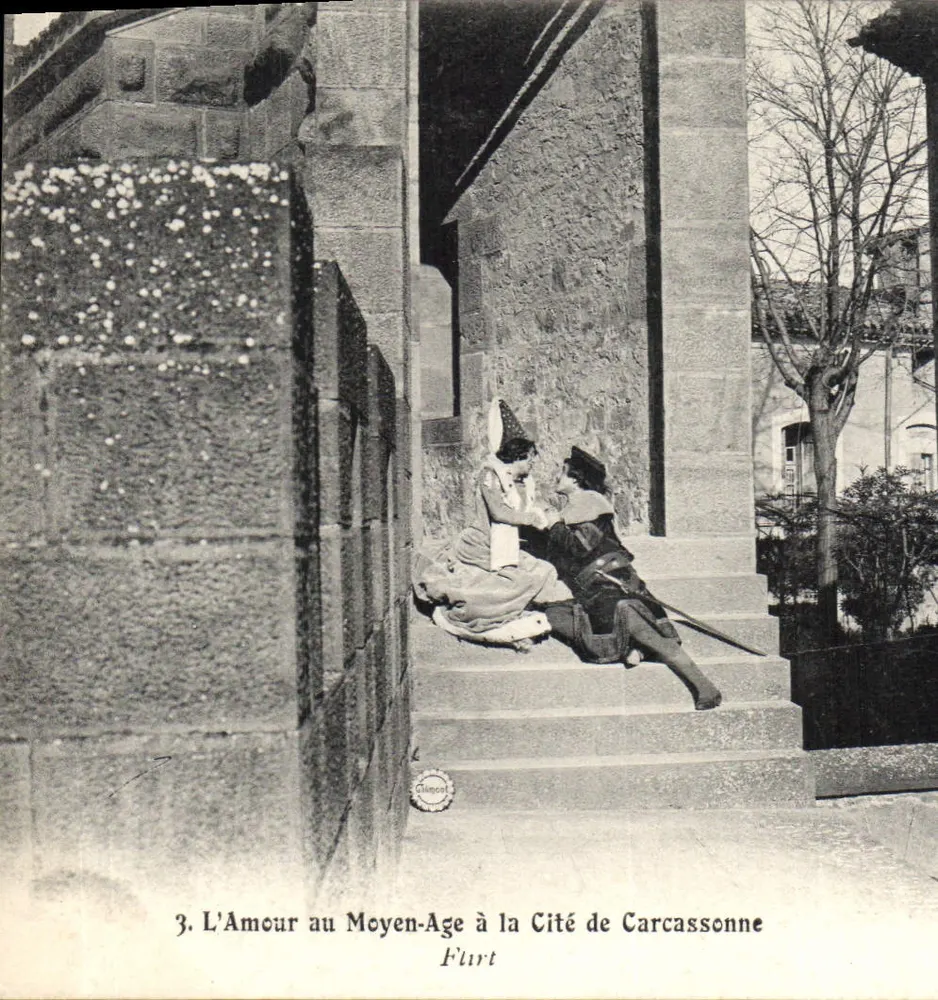 Liebe im Mittelalter in der Stadt Carcassonne — Flurt, Verlag Clément - Vorderseite