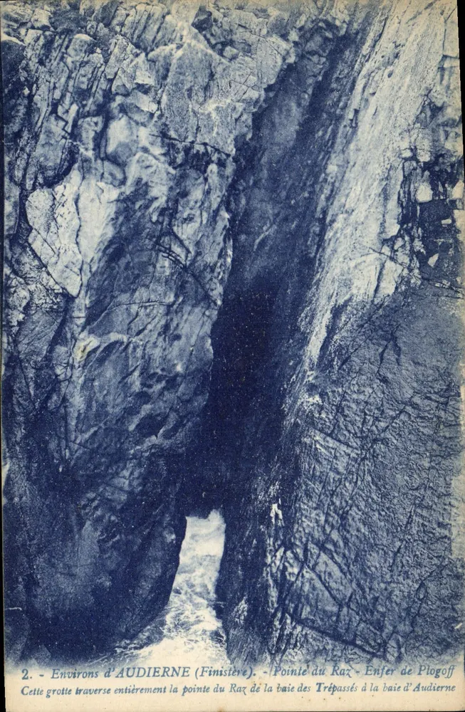 Ansicht von Audierne (Finistère) — Pointe du Raz — Enfer de Plogoff — Höhle, die die Pointe du Raz durchquert - Vorderseite