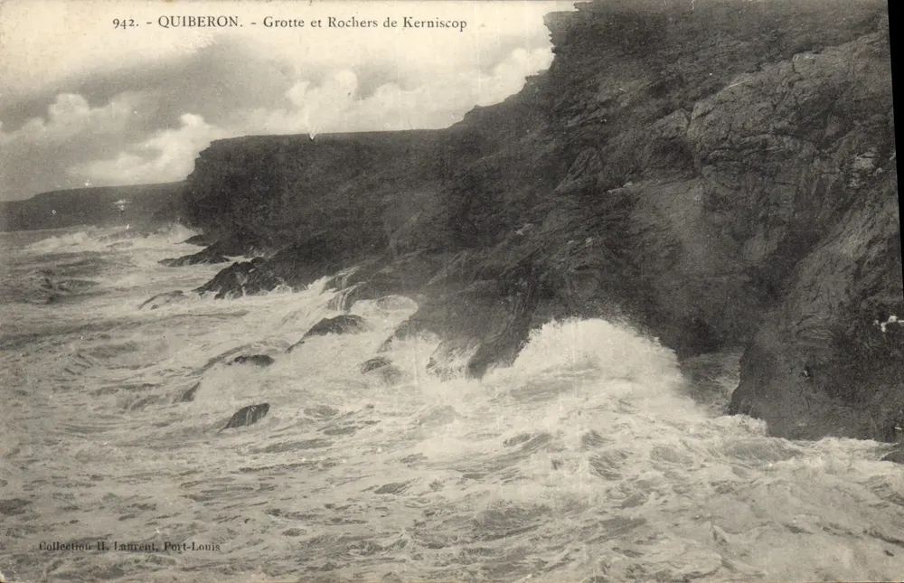 Quiberon - Höhle und Felsen von Kerniscop — Sammlung H. Laurent, Port-Louis, n° 942 - Vorderseite