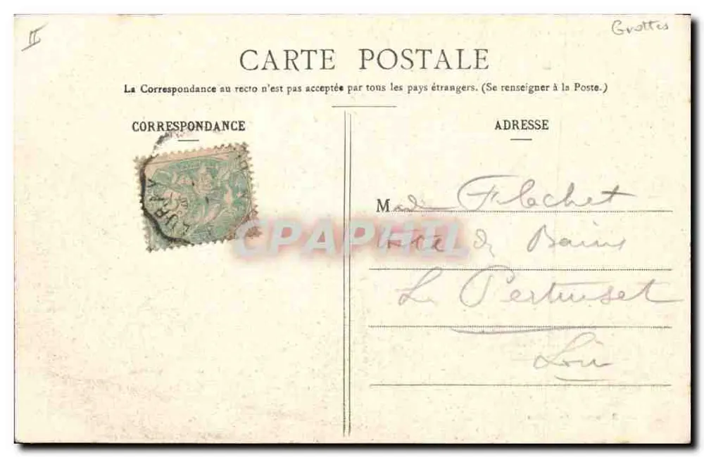 Quiberon - Höhle und Felsen von Kerniscop — Sammlung H. Laurent, Port-Louis, n° 942 - Rückseite