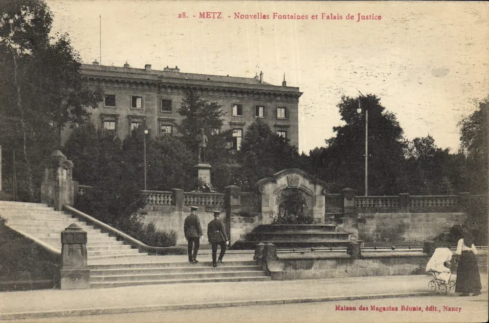 Metz - Neue Fontänen und Rathaus — Maison des Magasins Réunis, Verlag, Nancy - Vorderseite