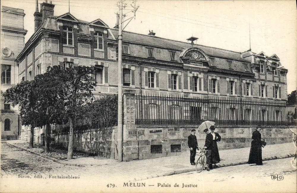 Mélun — Palácio de Justiça — Siron, editor, Fontainebleau, n° 479 - Frente