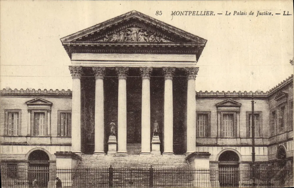Montpellier — O Palácio de Justiça — Edição Les Nouvelles Géographiques, n° 85 - Frente