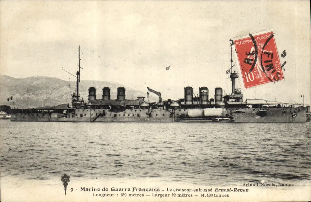 Der Panzerkreuzer Ernest-Renan — Marine de Guerre Française — Artaud-Nozais, Nantes - Vorderseite