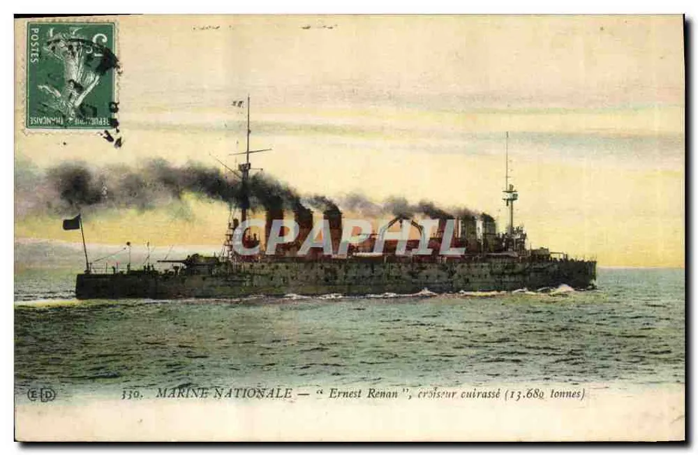 Marine Nationale — "Ernest Renan", Panzerkreuzer (13.680 Tonnen) — Verleger E.D. n° 330 - Vorderseite