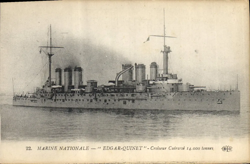 Marine Nationale — "Edgar-Quinet" — Panzerkreuzer 14.000 Tonnen — Verleger B.D. - Vorderseite