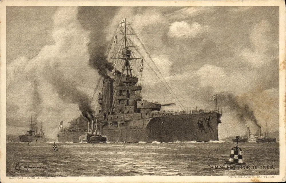 H.M.S. Emperor of India — Schlacht auf See — Raphael Tuck & Sons LP - Vorderseite