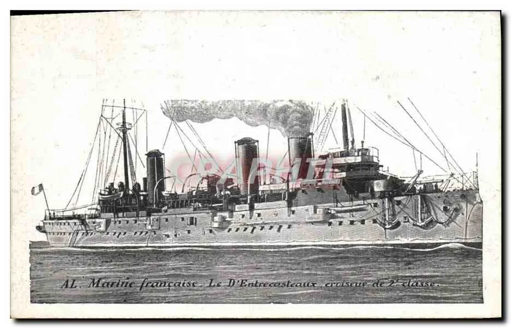 Le D'Entrecasteaux — Kreuzer der 2. Klasse — französische Marine - Vorderseite