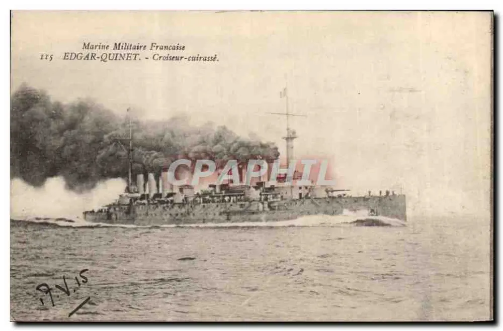Panzerkreuzer Edgar-Quinet — Französische Marine — Verlag: Matus Bar-Toulon Phototypische Druckerei - Vorderseite
