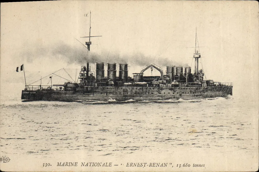 Marinha Nacional — "Ernest-Renán", 13.680 toneladas — Editor ELD, n° 330 - Frente