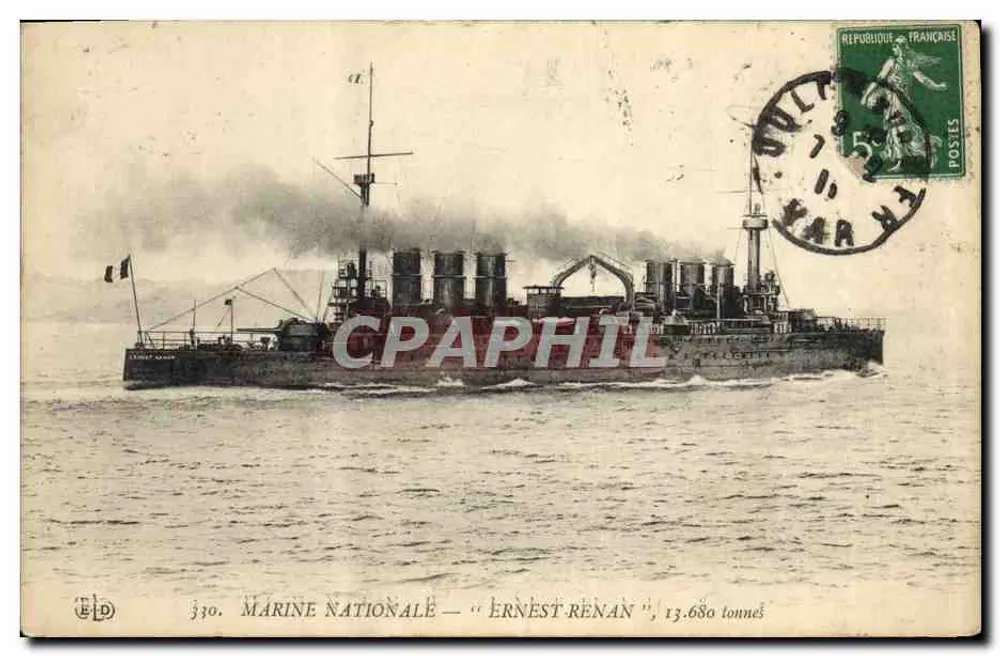 Marinha Nacional — "Ernest Renan", 13.680 tonelada — Editora ELD, n° 330 - Frente