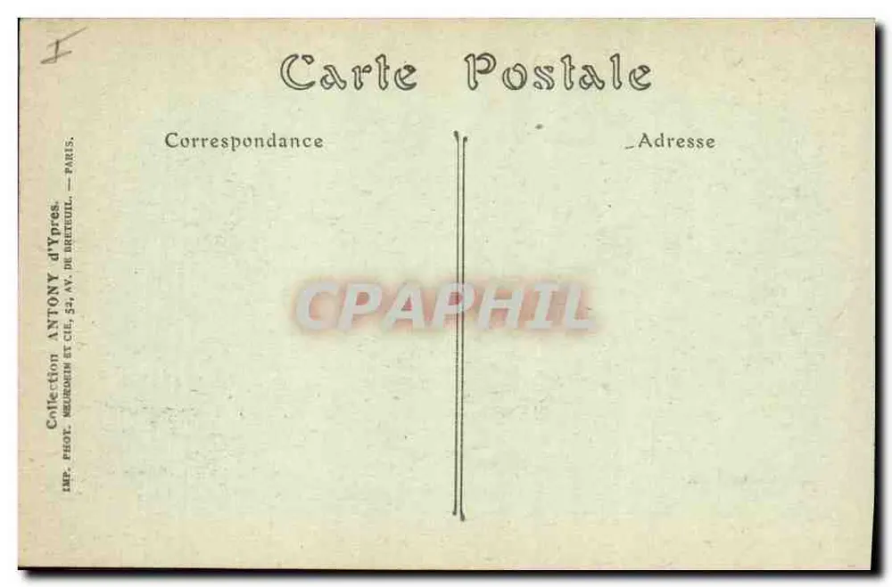 Markthalle von Ypres vor und nach der Bombardierung — Visé Paris N° 300715-1 - Rückseite