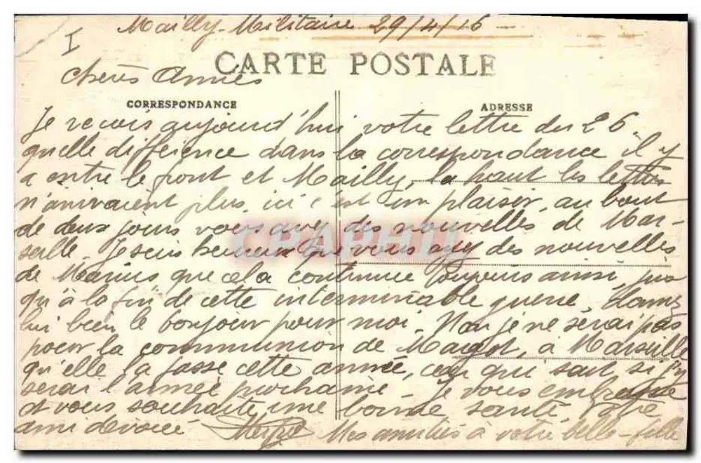Schlacht an der Marne — MAILLY-le-CAMP - Unterstraße — Militärmarkt A. Nieps - Rückseite