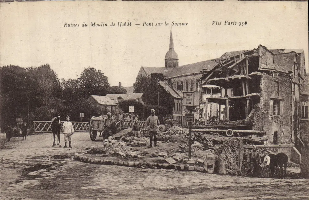Ruinen des Mühlen von HAM — Brücke über die Somme — Visé Paris 956 - Vorderseite