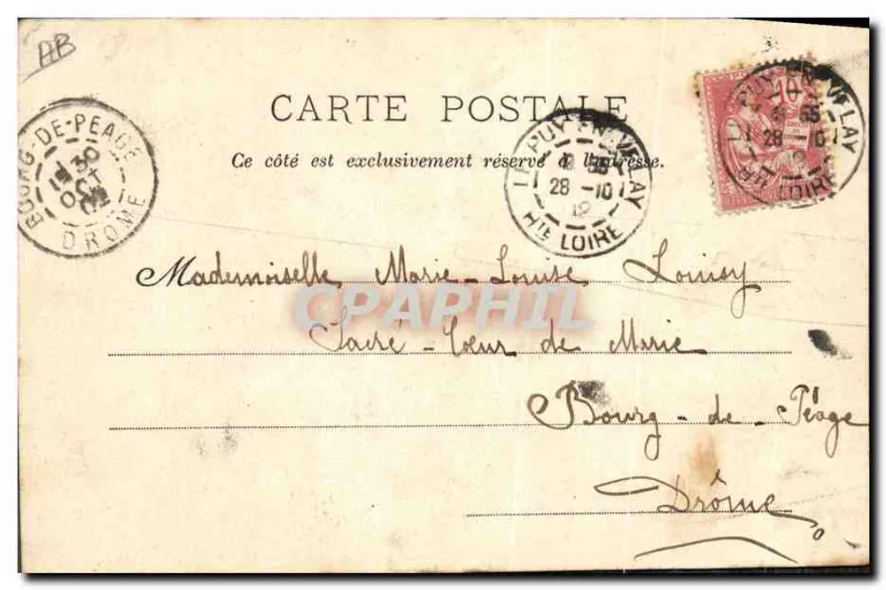 Umgebung von Puy — Typ der Bauernfrau aus der Haute-Loire — Verlag Margerit-Brémont, Nr. 242 - Rückseite