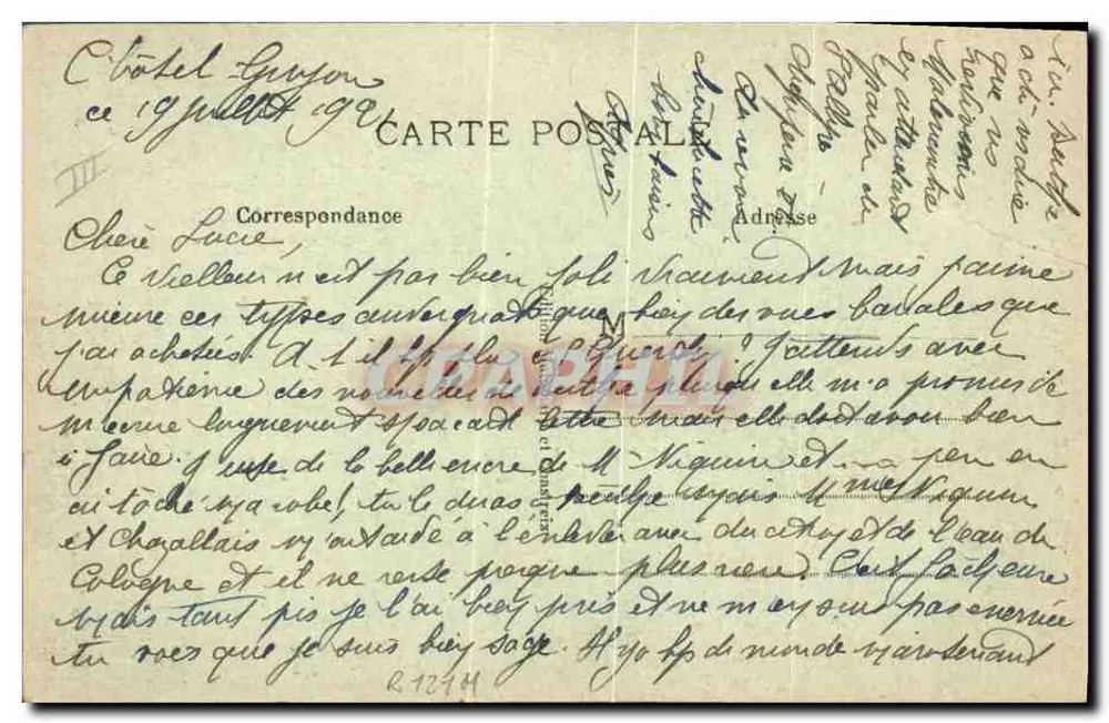 Um Vielleur — Tipos e Trajes de Auvergne — M.C. n°20 - Verso