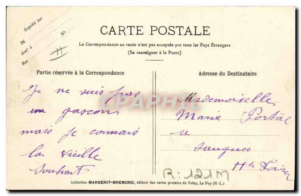 A Bourrée — Dança nacional em Auvergne e Velay — "LE VELAY ILLUSTRÉ" n°276 - Verso