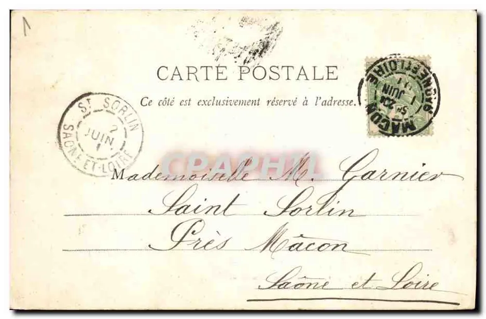 Saint-Point - Castelo de Lamartine — editor desconhecido, número de série não visível - Verso