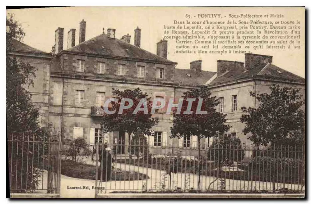 Pontivy - Untere Präfektur und Rathaus — Laurent-Kel, Rennes - Vorderseite