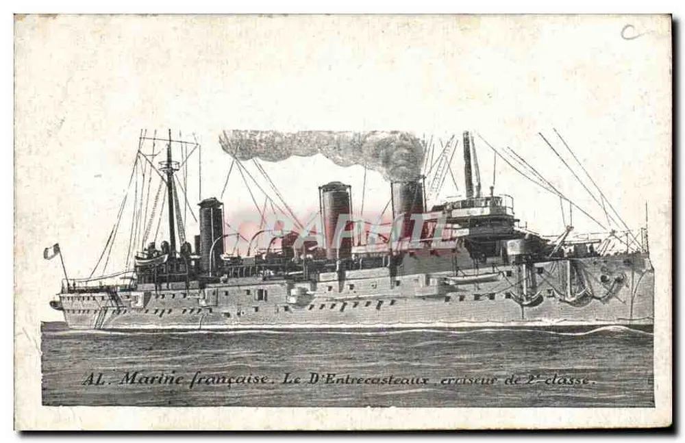 Le D'Entrecasteaux — Kreuzer der 2. Klasse — Französische Marine - Vorderseite