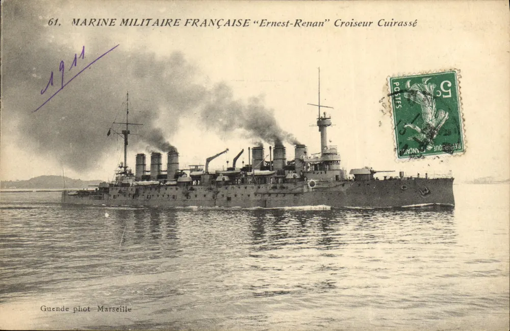 Französische Marine "Ernest-Renan" Panzerkreuzer — Guende phot Marseille — n°61 - Vorderseite