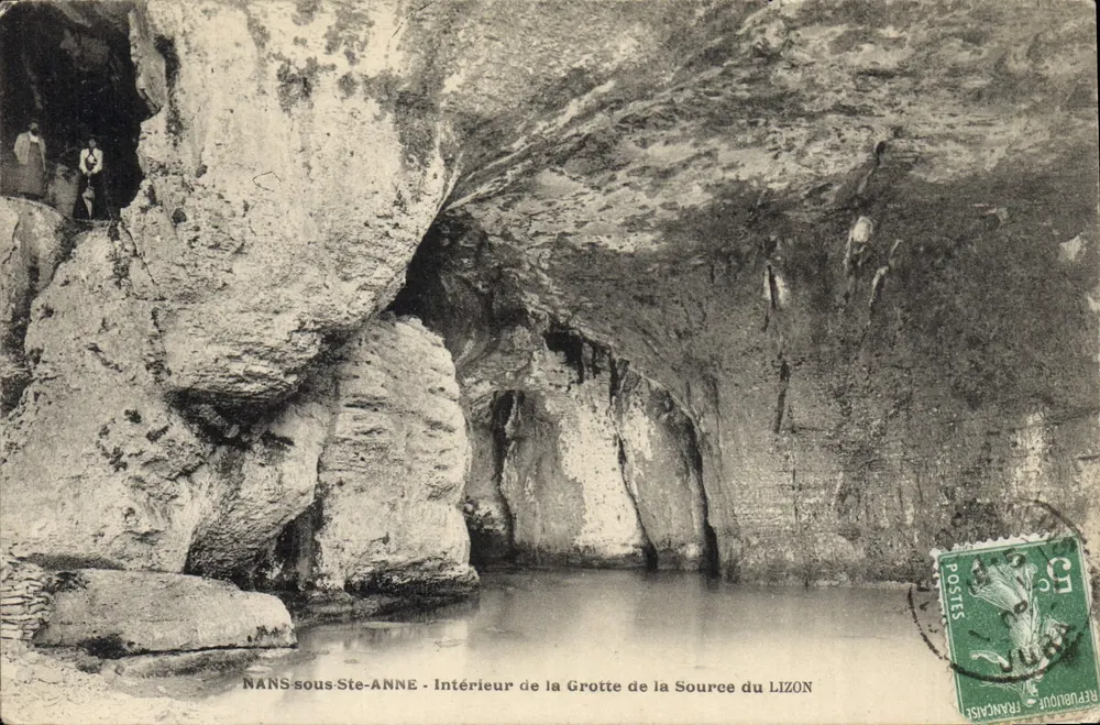 Nans-sous-Sainte-Anne — Innenansicht der Grotte de la Source du Lizon — unbekannter Verlag, Seriennummer nicht sichtbar - Vorderseite