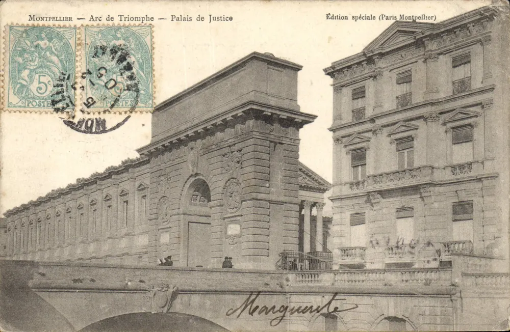 Montpellier — Arco do Triunfo — Palácio de Justiça — Edição especial (Paris Montpellier) - Frente