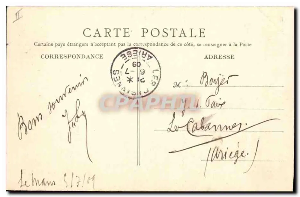 Le Mans — Palácio de Justiça — B. F., Paris - Verso