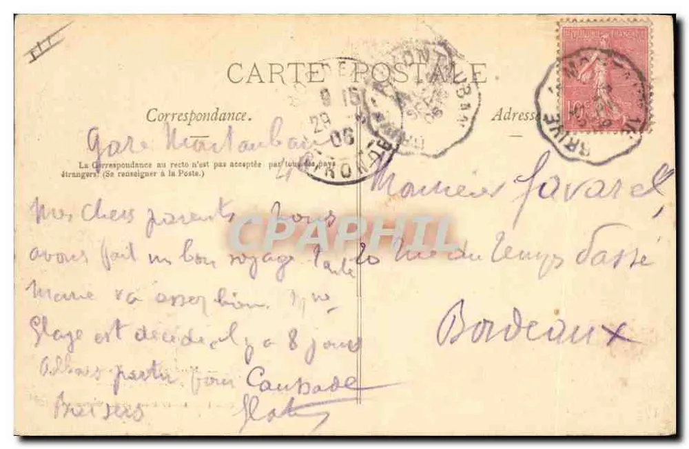 Montauban - Place du Coq - Palais de Justice — Achille Bouis, phot., Montauban, Série 1 - Verso