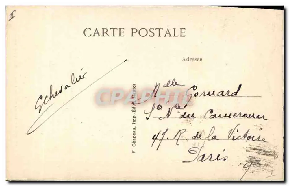 NANTES — Pórtico do Palácio de Justiça — F. Chapeau, imp. 64, Nantes - Verso