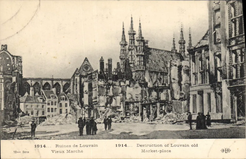 Ruinen von Louvain — Alter Markt — American House, 18. Serie - Vorderseite