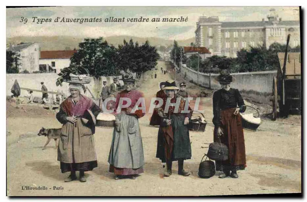Tipos de Auvergnates indo vender no mercado — L'Hirondelle - Paris, n°39 - Frente