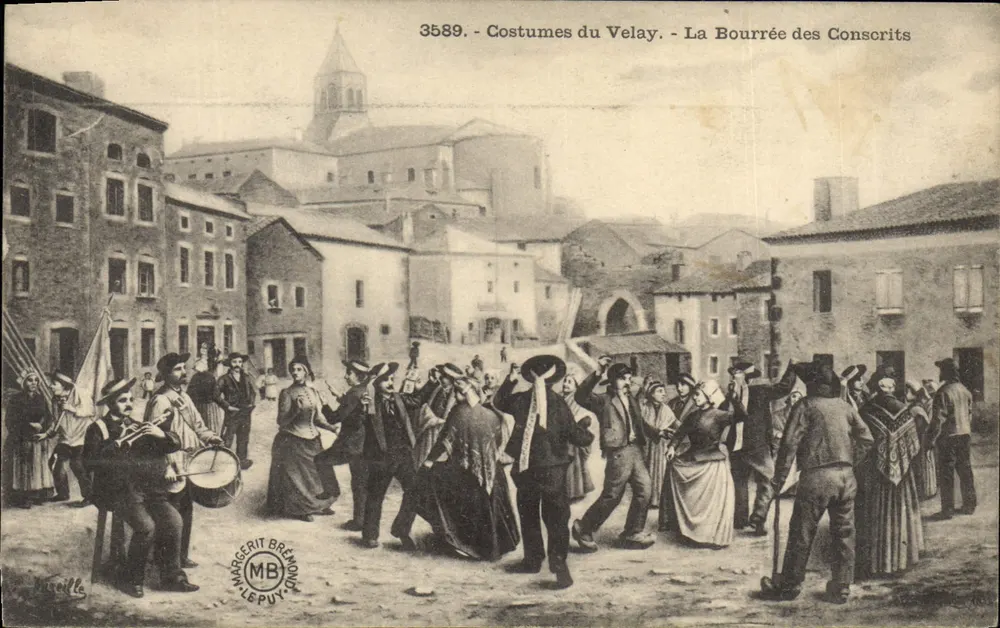 Trajes do Velay - A Dança dos Conscripts - Margerit Bremond - Le Puy - Frente
