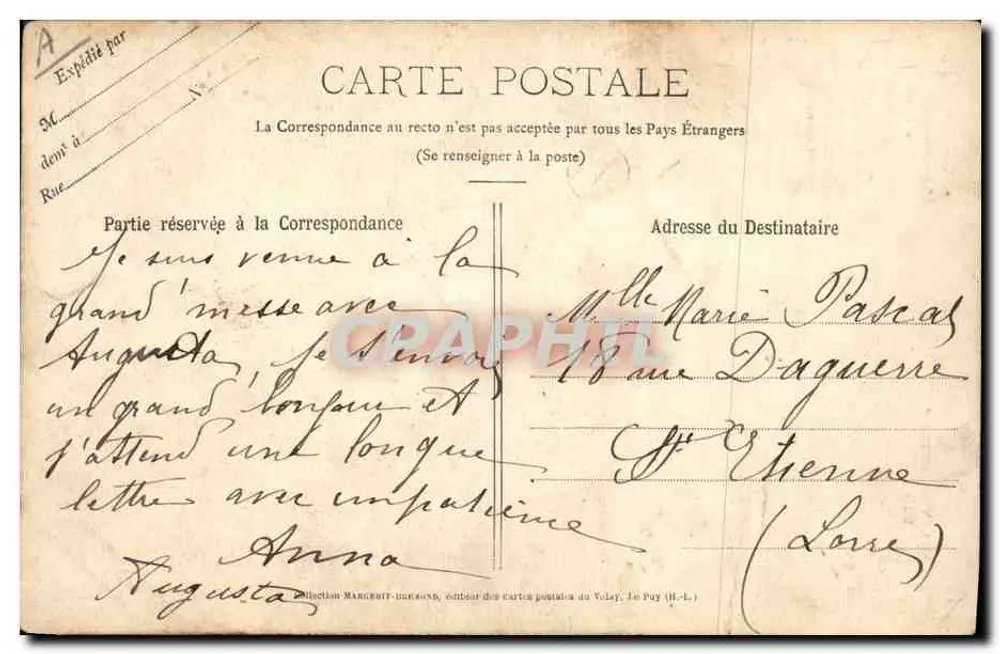 Mulher usando um chapéu de sombra — Cabelo original das Cévennes — Chield M. R. - Rep. fut. - Verso
