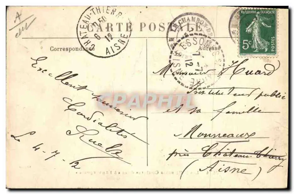 As Diferentes Cabeleiras Ditas « à l'Auvergnate » — M. B. Le Paj, n° 3554 - Verso