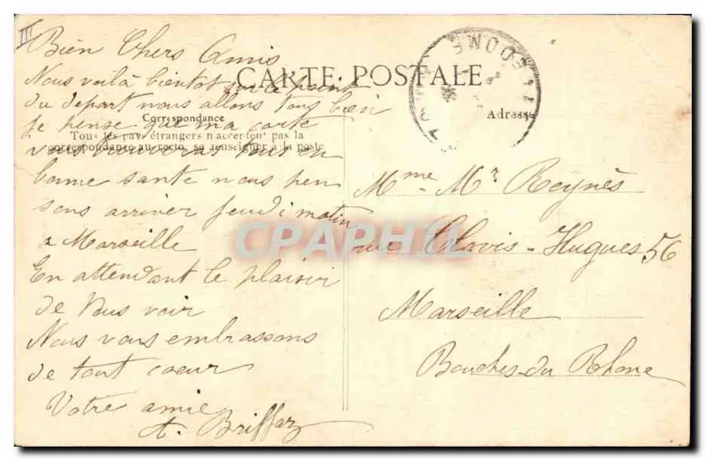 A Auvergne pitoresca — Duas mulheres e um homem — V.D. n°1596, entre dois focos - Verso