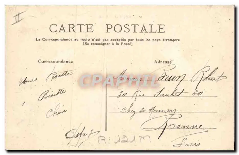 Bourrée infantil — Mil bons desejos da Auvergne — I.L. n°800 - Verso