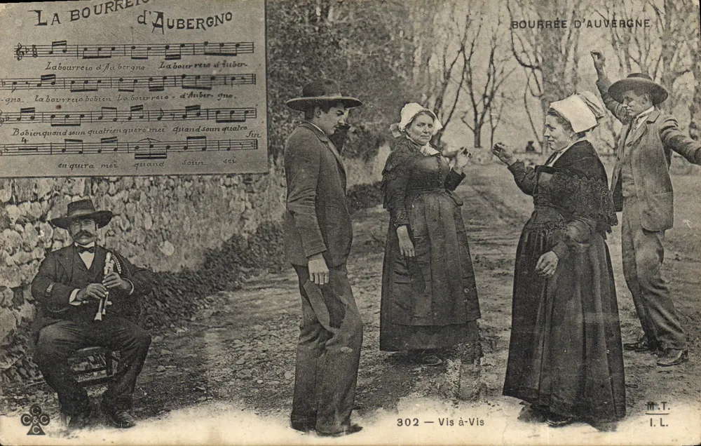 A La Bourrée d'Aubergne — cena de dança e música — Vis à Vis, n°302 - Frente