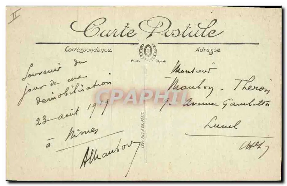 Nîmes — O Palácio de Justiça — Edição Thibaut « Eclair » - Verso