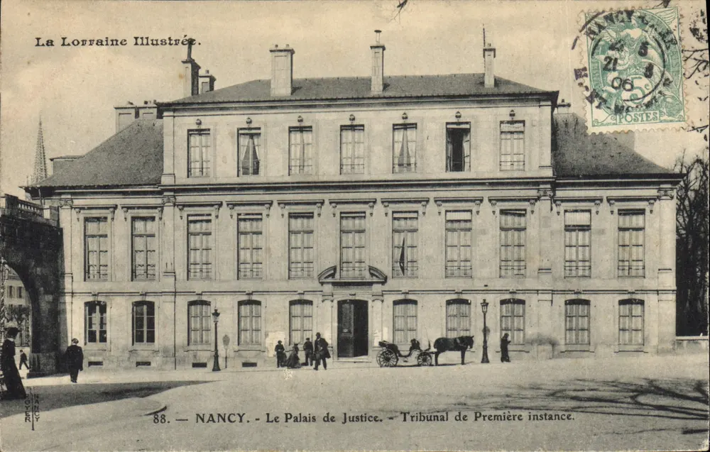 NANCY — O Palácio de Justiça — Tribunal de Primeira Instância — La Lorraine Illustrée, n°88 - Frente