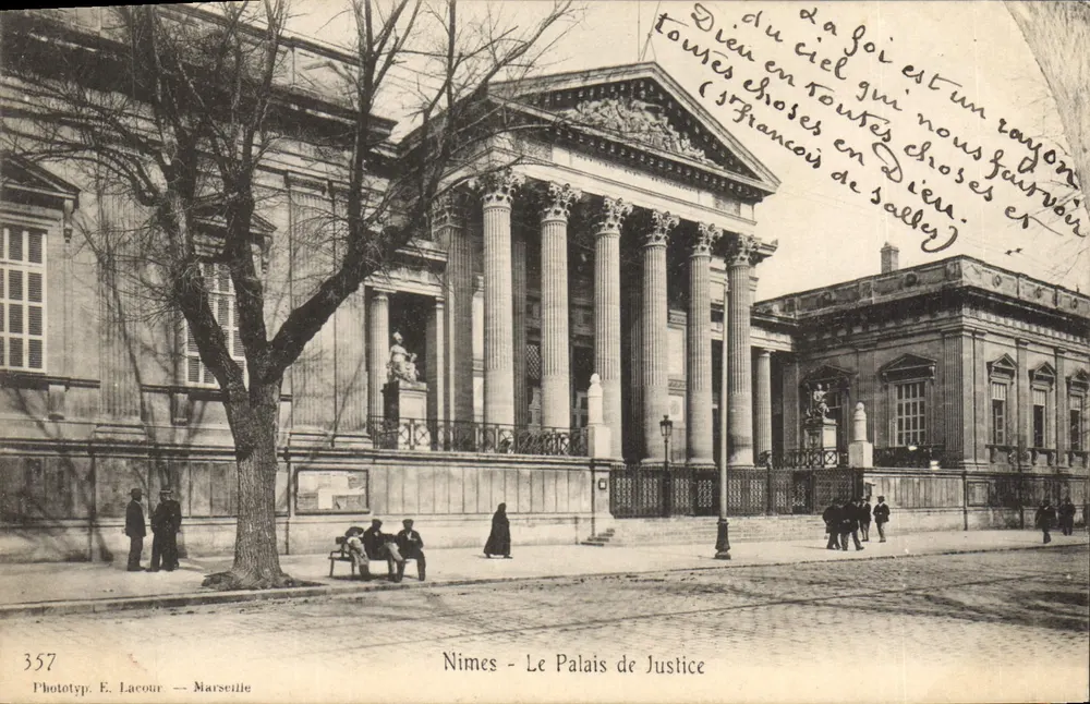 Nîmes - Het Paleis van Justitie — Phototyp. E. Lacour — Marseille, n° 357 - Voorkant
