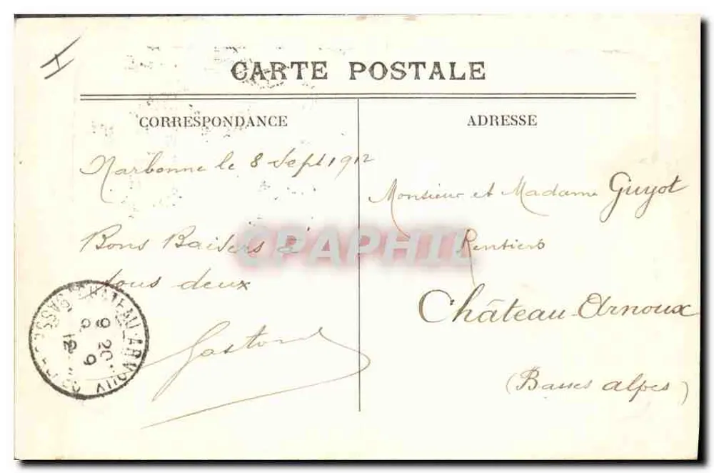 NARBONNE - A Posta e o Palácio de Justiça — Edição das Damas da França - Verso