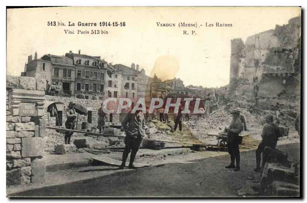 Verdun (Meuse) — As Ruínas — Visé Paris 513 bis - Frente