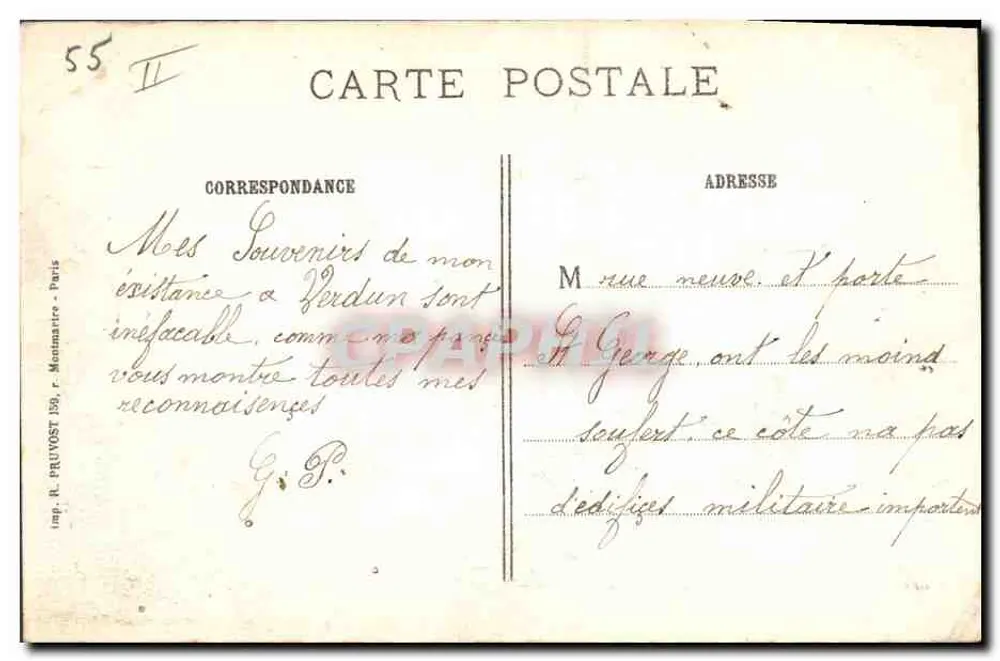 Verdun (Meuse) — As Ruínas — Visé Paris 513 bis - Verso