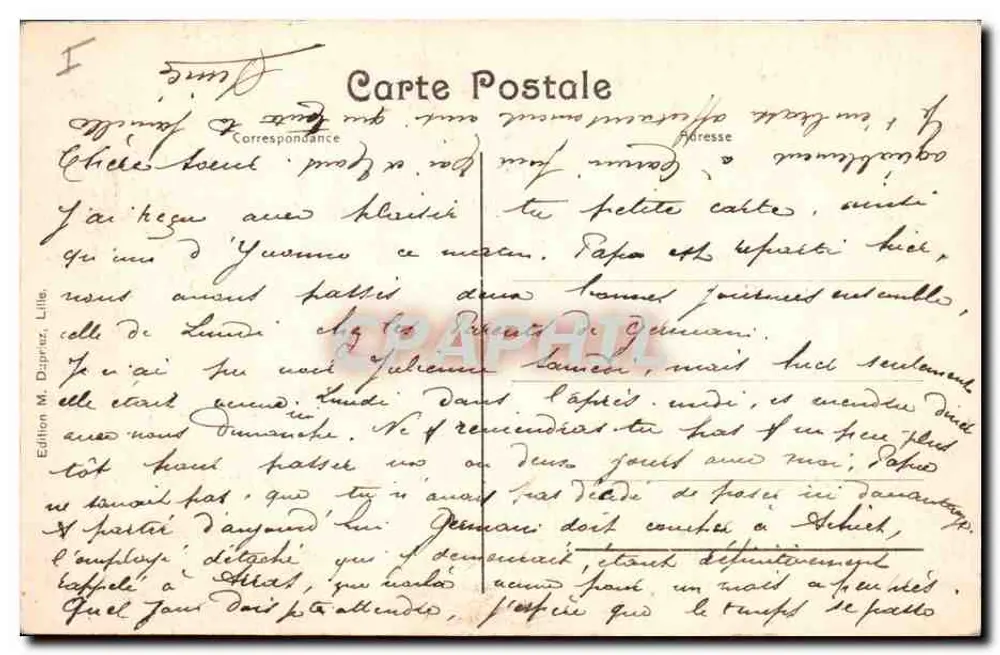 Arras - De Kathedraal — ruïnes na de bombardementen — Uitgave M. Dispritz, Lille, n° 291 - Achterkant