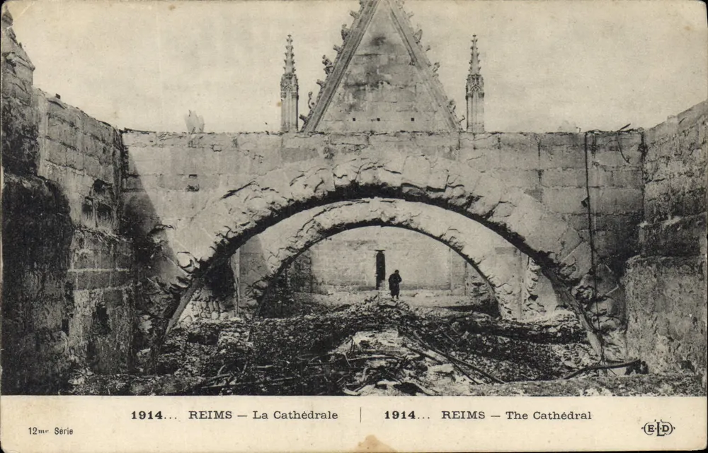 Reims — A Catedral — 1914 — 12ª Série — E.P.D. - Frente