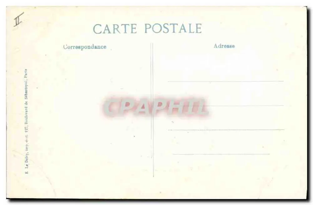 Schloss Condé in La Ferté-sous-Jouarre — Ruinen nach dem Bombardement — 6. Serie, Verlag E. Le Dols, Paris - Rückseite