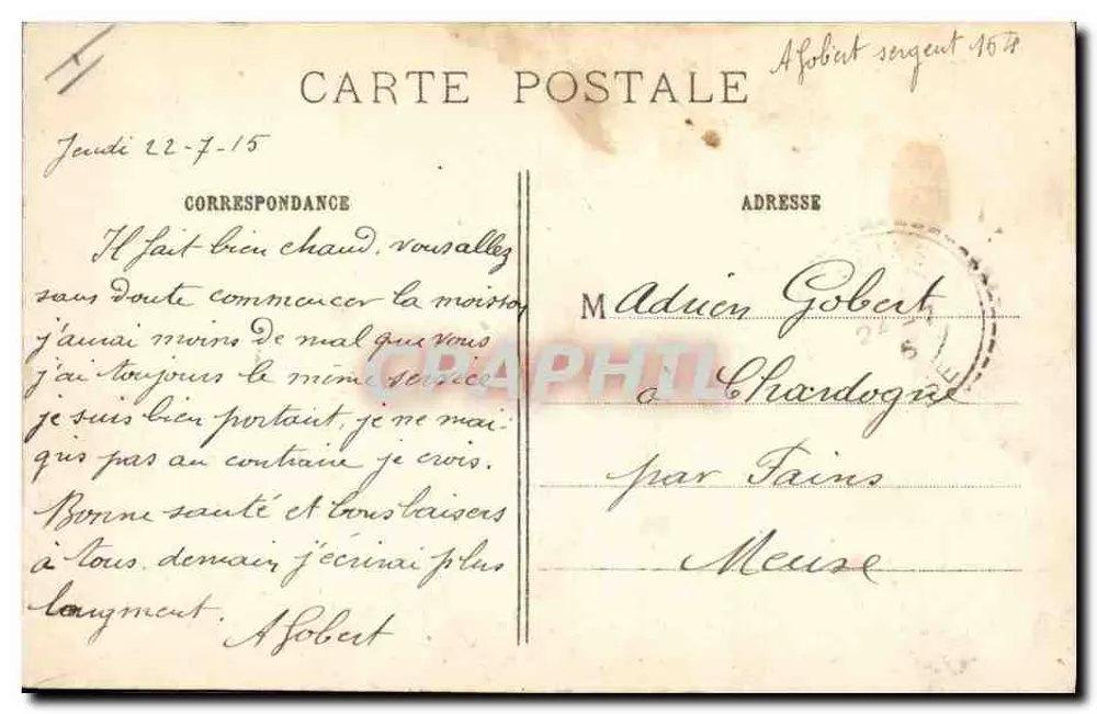 Région de Thann (Alsace) — Pont détruit — J. Courcier, 8 rue Simon-le-Franc, Paris - Verso